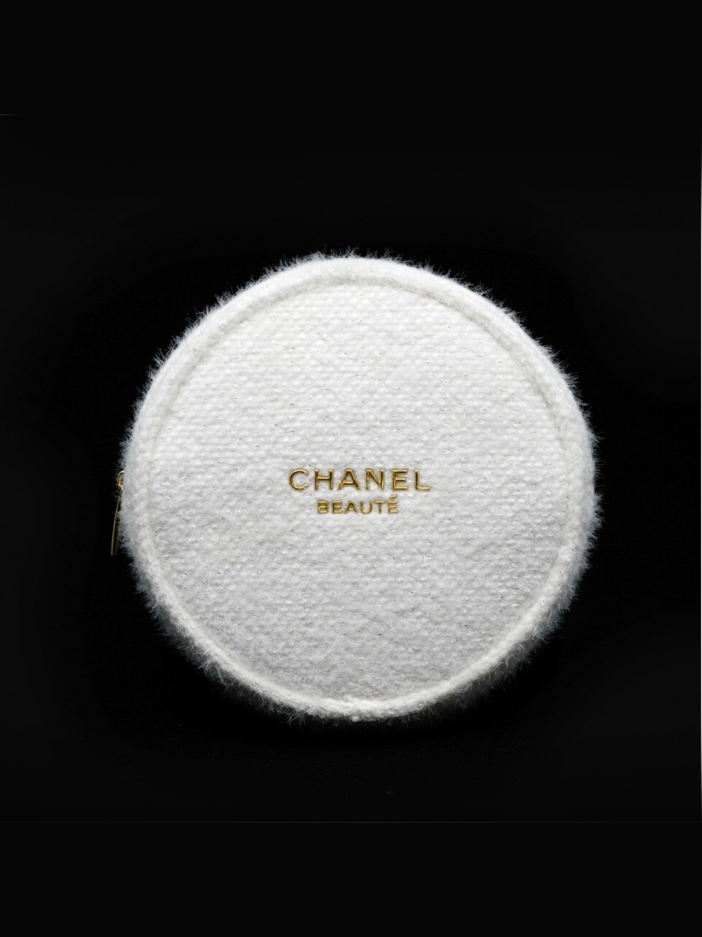 CHANEL BEAUTÉ White Tweed Makeup Case